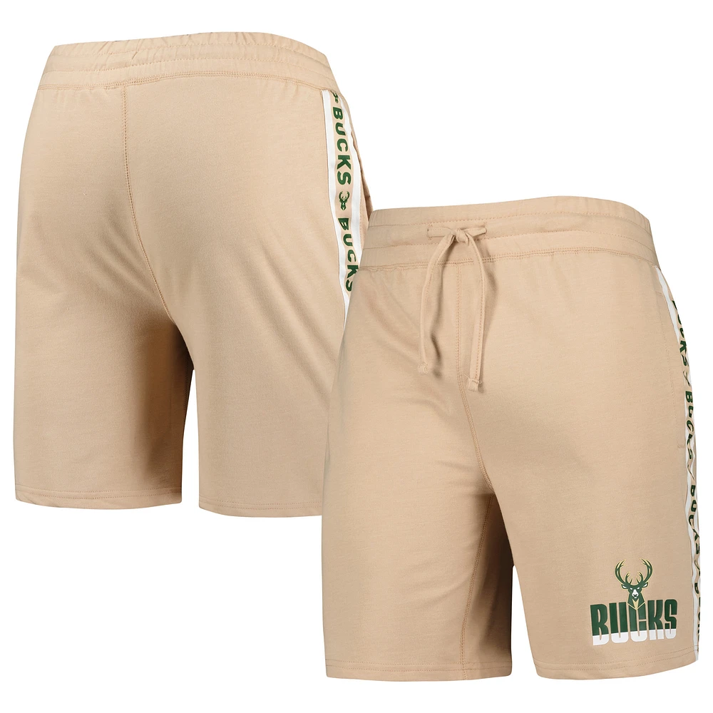 Men's Concepts Sport  Tan Milwaukee Bucks Team Stripe Shorts