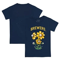 Youth Tiny Turnip Navy Milwaukee Brewers Blooming Baseballs T-Shirt