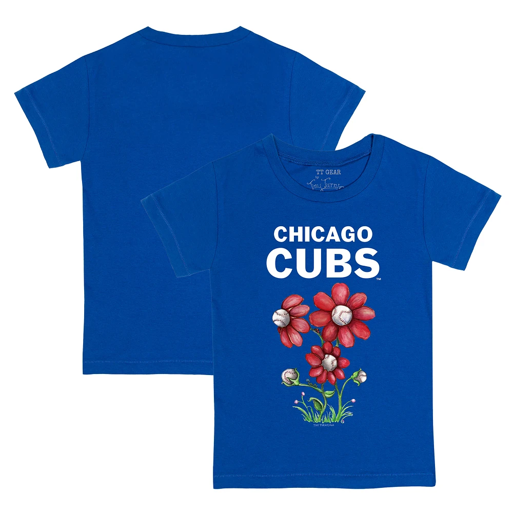 Youth Tiny Turnip Royal Chicago Cubs Blooming Baseballs T-Shirt