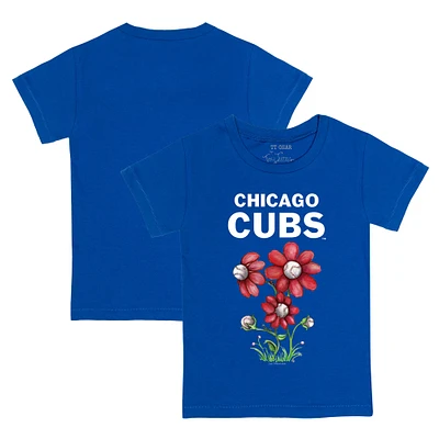 Youth Tiny Turnip Royal Chicago Cubs Blooming Baseballs T-Shirt