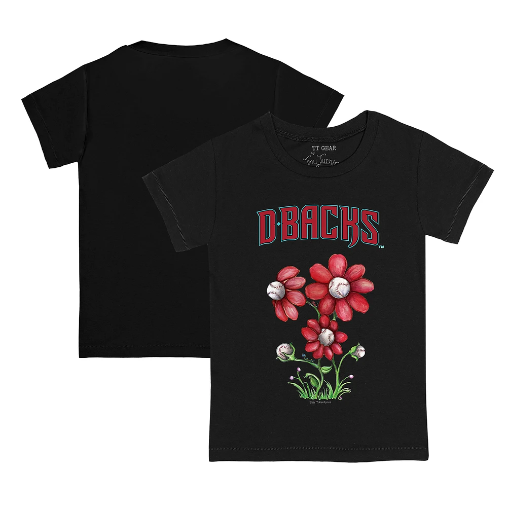 Youth Tiny Turnip Black Arizona Diamondbacks Blooming Baseballs T-Shirt