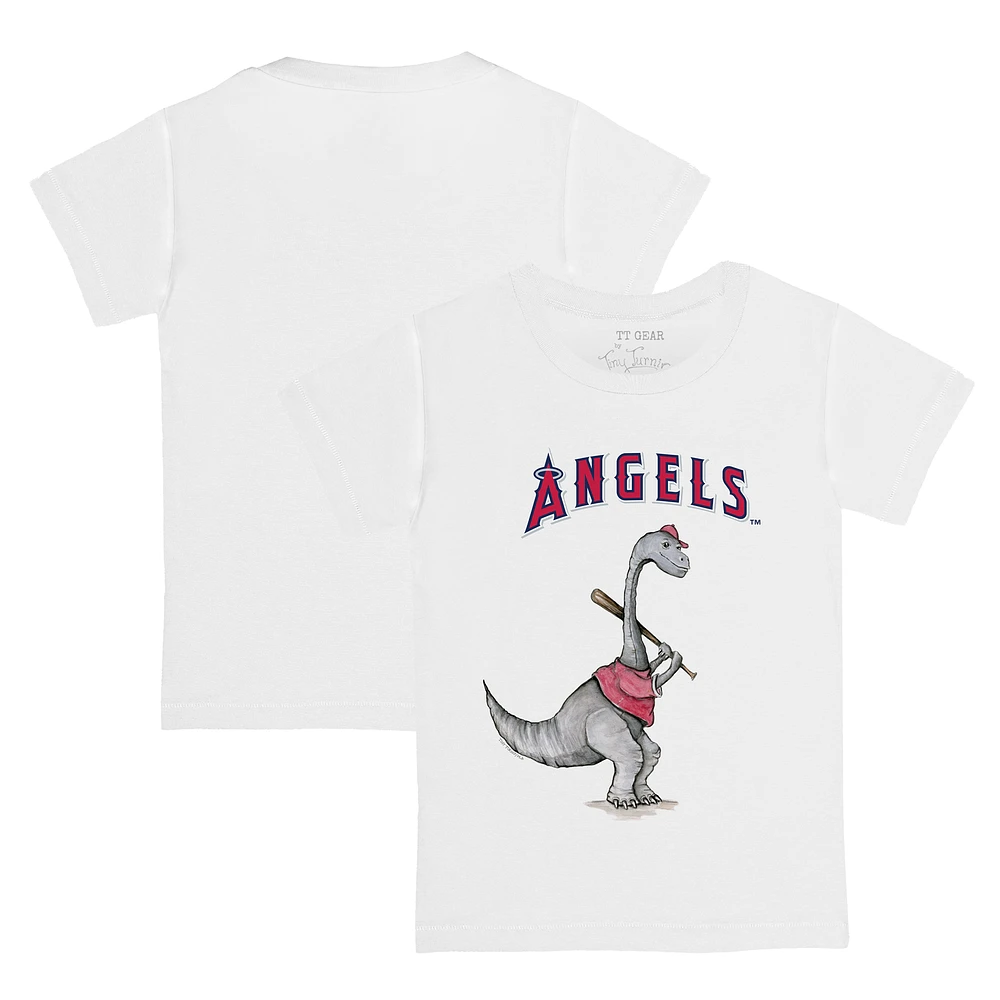 Youth Tiny Turnip White Los Angeles Angels Bronto Logo T-Shirt