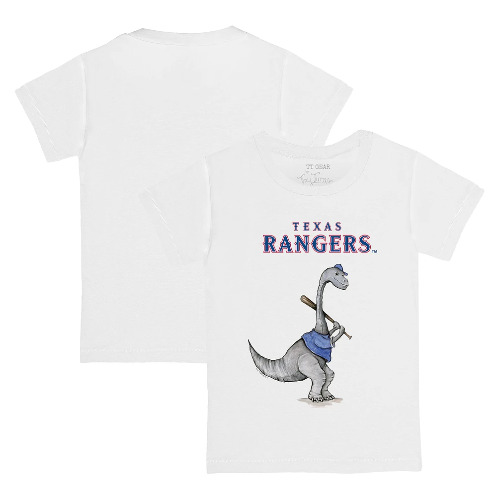 Youth Tiny Turnip White Texas Rangers Bronto Logo T-Shirt