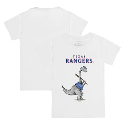 Youth Tiny Turnip White Texas Rangers Bronto Logo T-Shirt