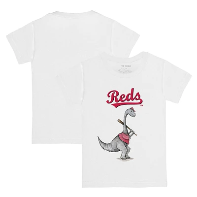 Youth Tiny Turnip White Cincinnati Reds Bronto Logo T-Shirt