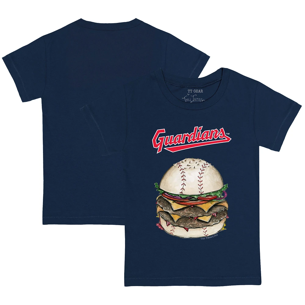 Youth Tiny Turnip Navy Cleveland Guardians Burger T-Shirt