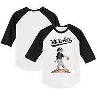 Youth Tiny Turnip White/Black Chicago White Sox Clemente 3/4-Sleeve Raglan T-Shirt