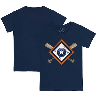 Youth Tiny Turnip Navy Houston Astros Diamond Cross Bats T-Shirt