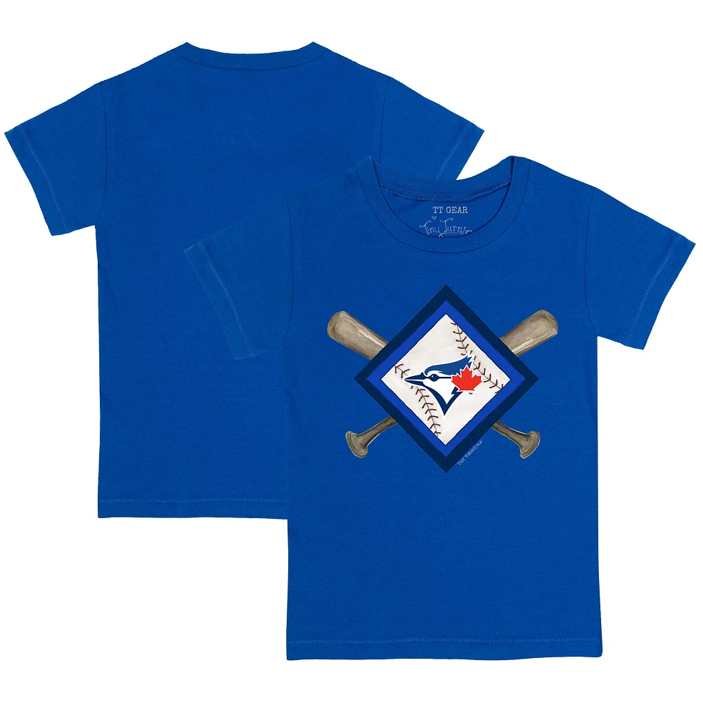Youth Tiny Turnip Royal Toronto Blue Jays Diamond Cross Bats T-Shirt