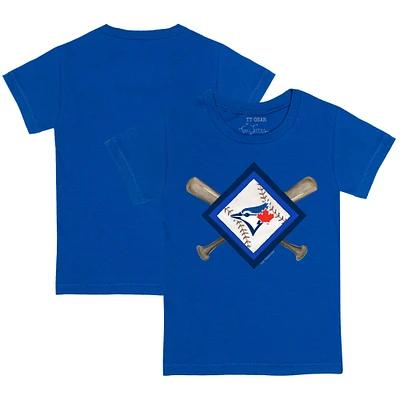 Youth Tiny Turnip Royal Toronto Blue Jays Diamond Cross Bats T-Shirt