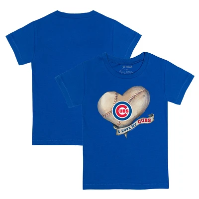 Youth Tiny Turnip Royal Chicago Cubs Heart Banner T-Shirt