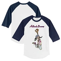 Youth Tiny Turnip White/Navy Atlanta Braves Jada 3/4-Sleeve Raglan T-Shirt
