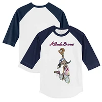 Youth Tiny Turnip White/Navy Atlanta Braves Jada 3/4-Sleeve Raglan T-Shirt
