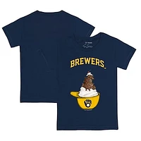 Youth Tiny Turnip Navy Milwaukee Brewers Sundae Helmet T-Shirt