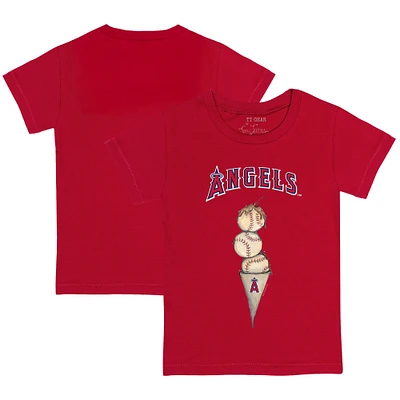 Youth Tiny Turnip Red Los Angeles Angels Triple Scoop T-Shirt