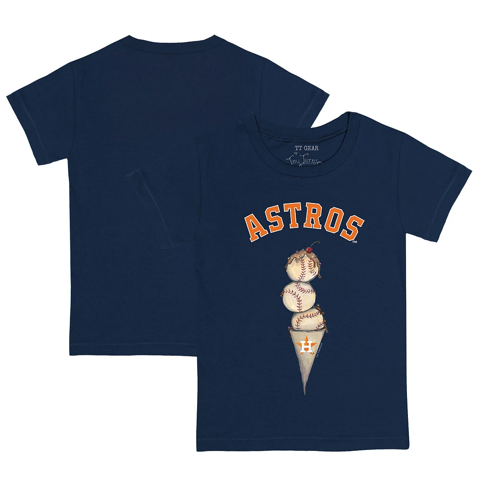 Youth Tiny Turnip Navy Houston Astros Triple Scoop T-Shirt