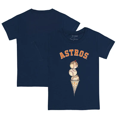 Youth Tiny Turnip Navy Houston Astros Triple Scoop T-Shirt