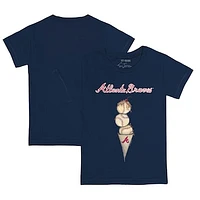Youth Tiny Turnip Navy Atlanta Braves Triple Scoop T-Shirt