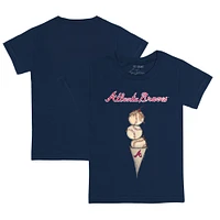 Youth Tiny Turnip Navy Atlanta Braves Triple Scoop T-Shirt