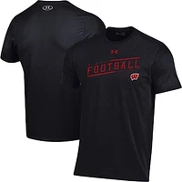 Men's Under Armour Black Wisconsin Badgers 2023 Sideline Performance T-Shirt