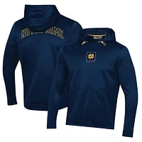 Men's Under Armour Navy Notre Dame Fighting Irish 2023 Sideline Steiner Pullover Hoodie