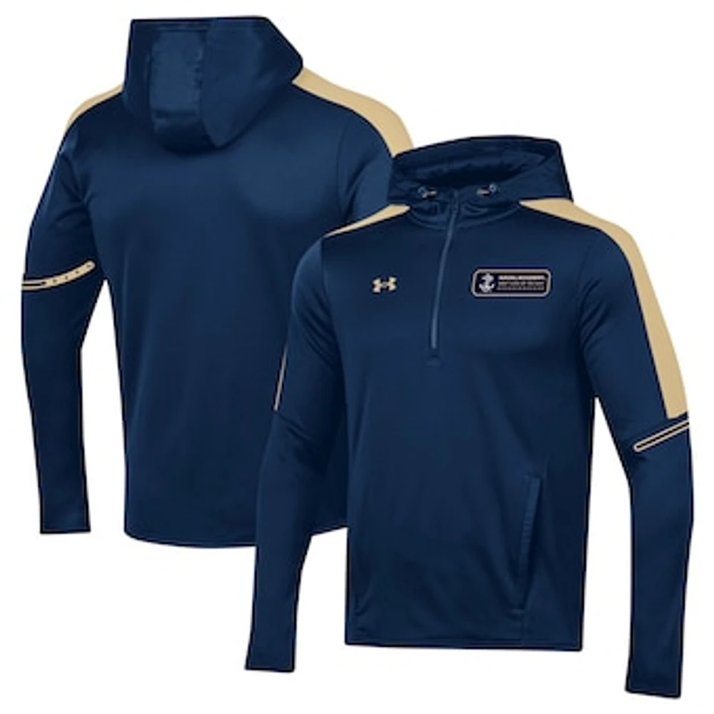 Men's Under Armour Navy Midshipmen 2023 Sideline Quarter-Zip Hoodie