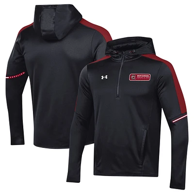 Men's Under Armour Black South Carolina Gamecocks 2023 Sideline Quarter-Zip Hoodie