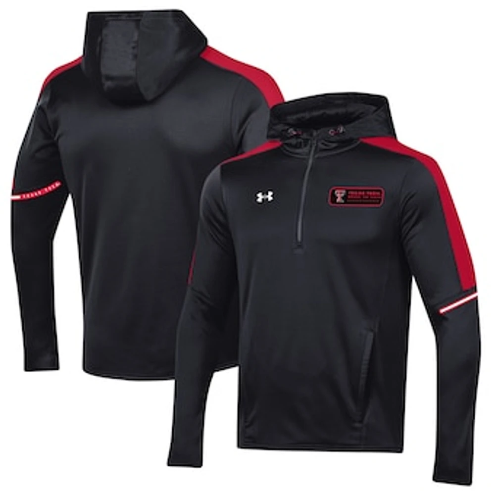 Men's Under Armour Black Texas Tech Red Raiders 2023 Sideline Quarter-Zip Hoodie