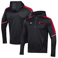 Men's Under Armour Black Texas Tech Red Raiders 2023 Sideline Quarter-Zip Hoodie