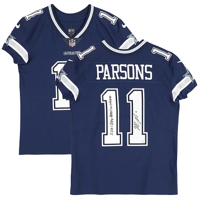 Micah Parsons Dallas Cowboys Autographed Navy Nike Elite Jersey with "2021 DROY" and "America's Team" Inscriptions - Limited Edition of 11