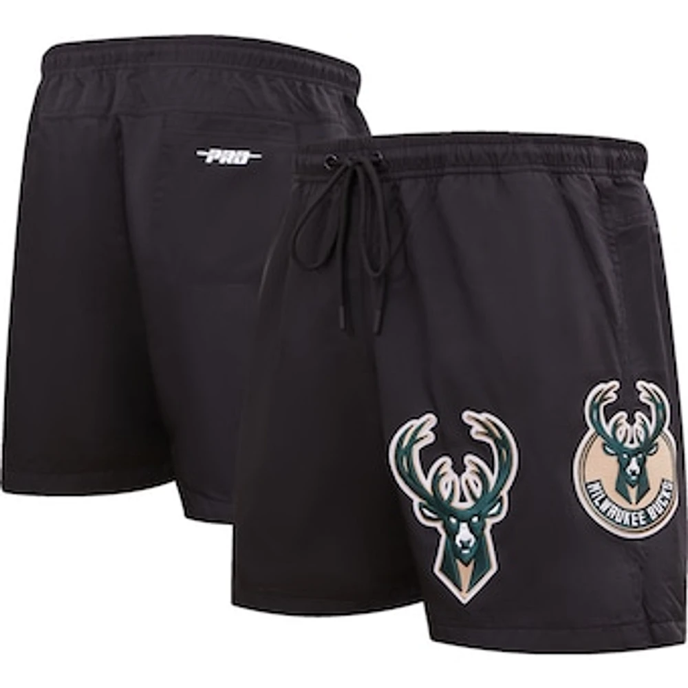 Men's Pro Standard Black Milwaukee Bucks Classics Woven Shorts