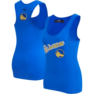 Women's Pro Standard  Royal Golden State Warriors Script Tank Top