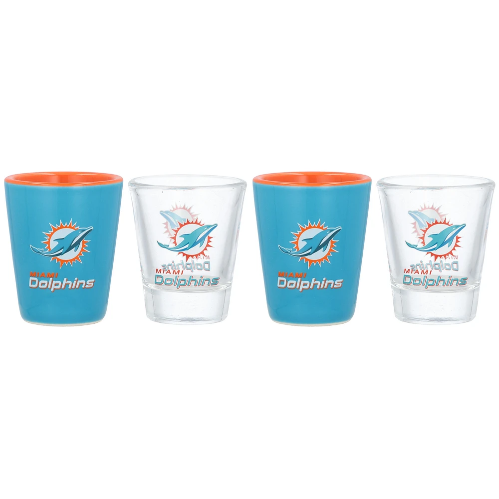 Miami Dolphins Four-Pack Shot Glass Set
