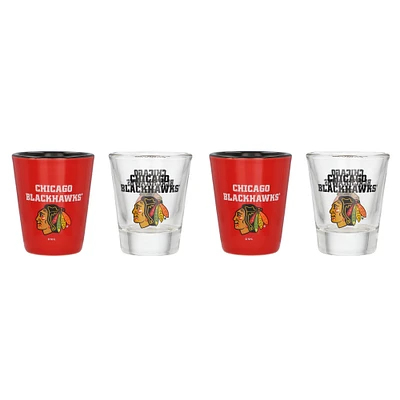 Chicago Blackhawks Four-Pack Shot Glass Set