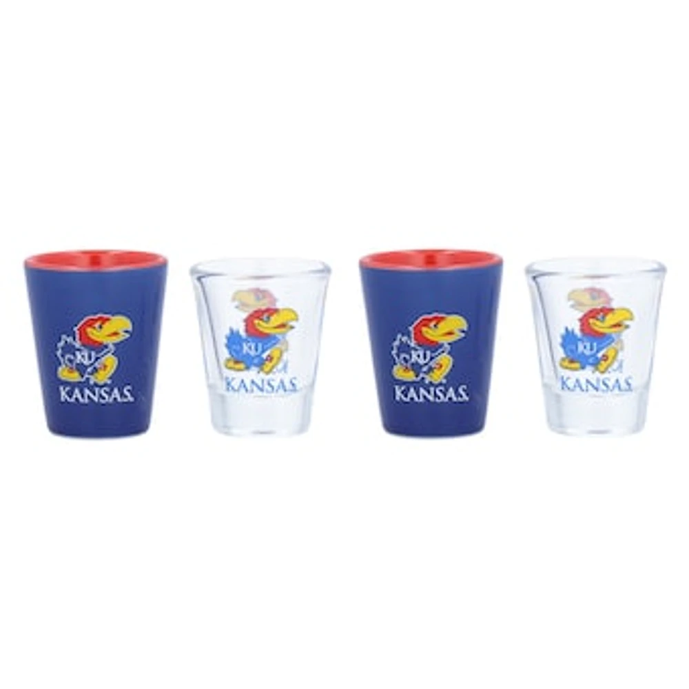 Kansas Jayhawks Four-Pack Shot Glass Set