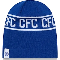 Men's New Era Blue Chelsea Wordmark Skull Knit Hat