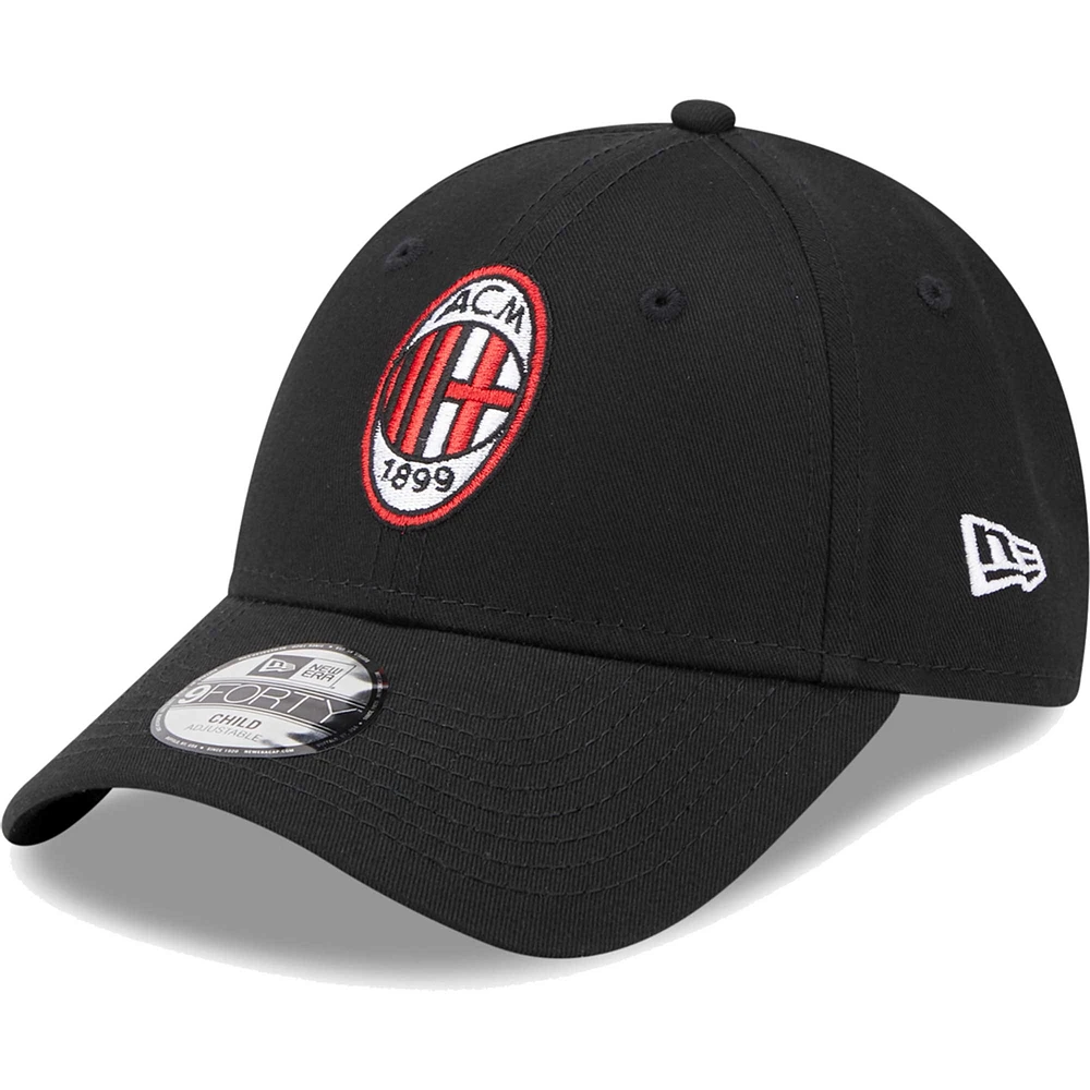 Youth New Era  Black AC Milan Core 9FORTY Adjustable Hat