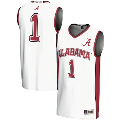 Men's GameDay Greats #1  White Alabama Crimson Tide Lightweight Basketball Jersey