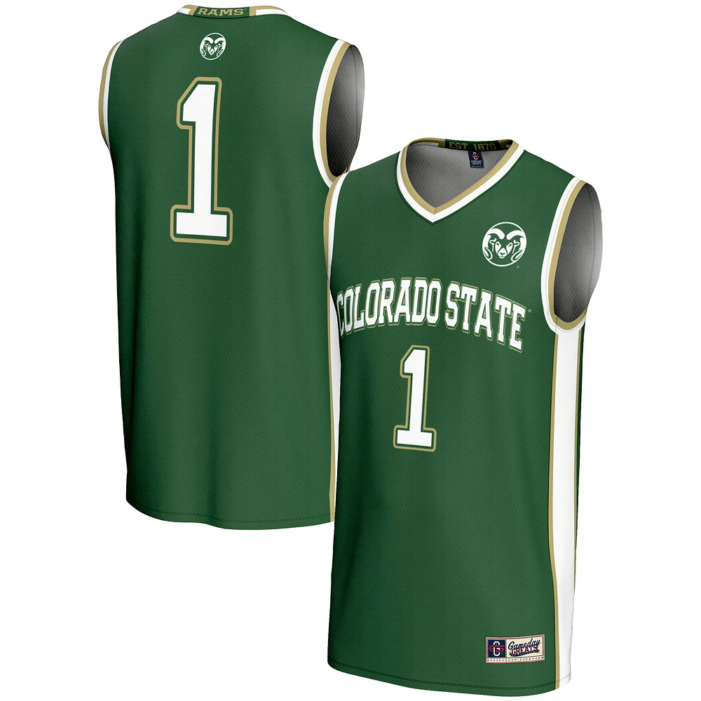Men's GameDay Greats #1 Green Colorado State Rams Lightweight Basketball Jersey