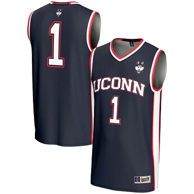 Men's GameDay Greats #1  Navy UConn Huskies Lightweight Basketball Jersey