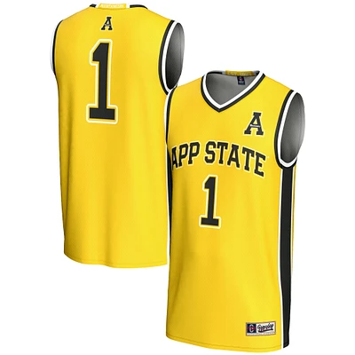 Youth GameDay Greats #1 Gold Appalachian State Mountaineers Lightweight Basketball Jersey