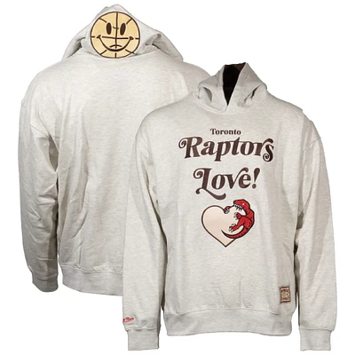 Unisex Mitchell & Ness Oatmeal Toronto Raptors Love Affair Hardwood Classics Pullover Hoodie