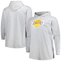 Men's Fanatics Heather Gray Los Angeles Lakers Big & Tall Pullover Hoodie