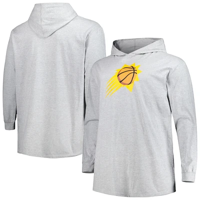 Men's Fanatics Heather Gray Phoenix Suns Big & Tall Pullover Hoodie