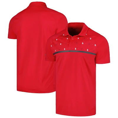 Men's Levelwear Red St. Louis Cardinals Sector Batter Up Raglan Polo