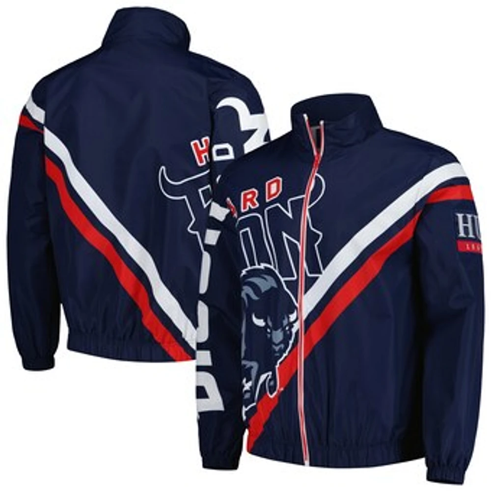 Men's Mitchell & Ness Navy Howard Bison Exploded Logo Warm Up Full-Zip Jacket