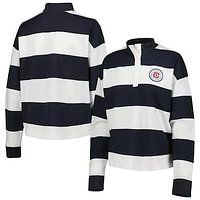 Women's Antigua  White Chicago Fire Radical Rugby Stripe Long Sleeve T-Shirt