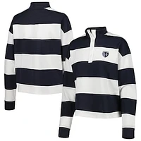 Women's Antigua  White Sporting Kansas City Radical Rugby Stripe Long Sleeve T-Shirt