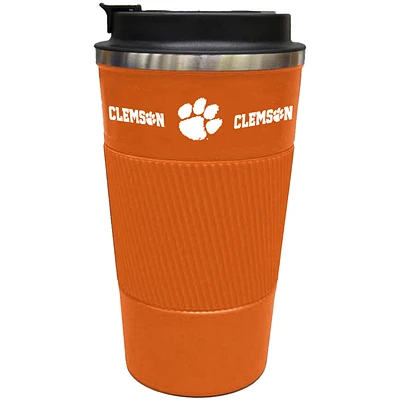 Clemson Tigers 18oz Coffee Tumbler with Silicone Grip