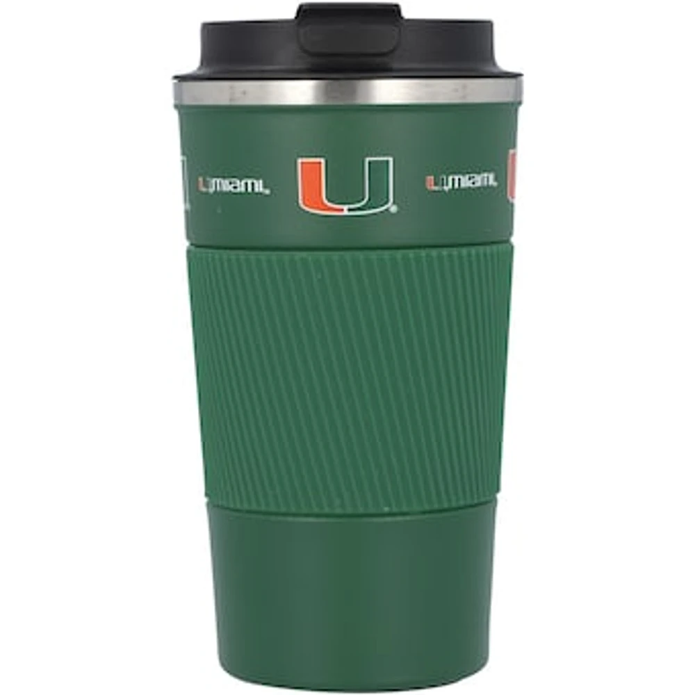 Miami Hurricanes 18oz Coffee Tumbler with Silicone Grip